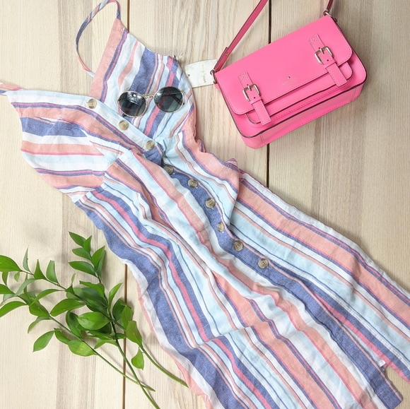 sandy and sid Dresses & Skirts - FINAL SALE 🆕🌿STRIPED BUTTON DRESS🌿